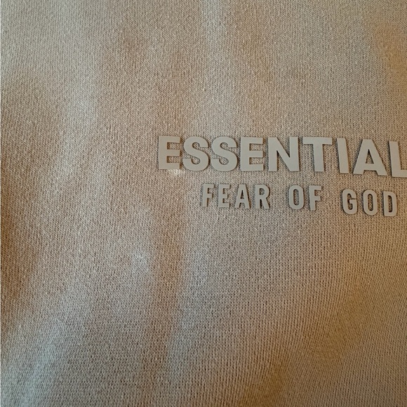 FEAR OF GOD ESSENTIALS KHAKI MENS SMALL HOODIE - Picture 3 of 11
